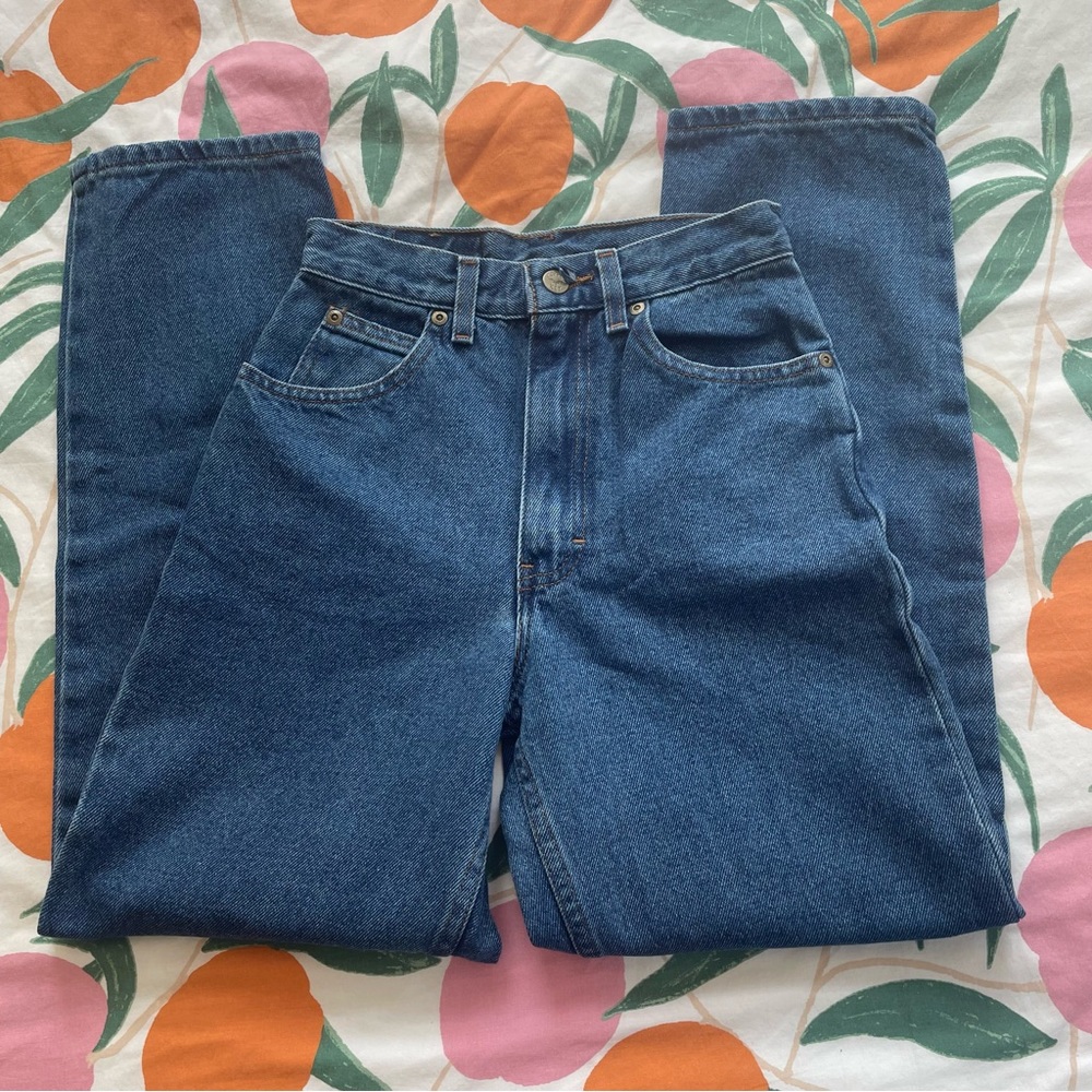 Vintage 100% Cotton High Rise Denim Jeans - Waist 24